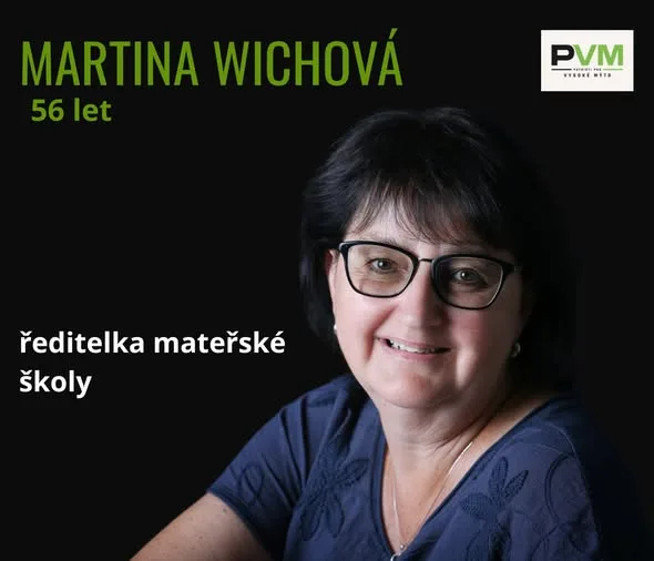 Kartička kandidáta Martina Wichová od strany PATRIOTI pro VM