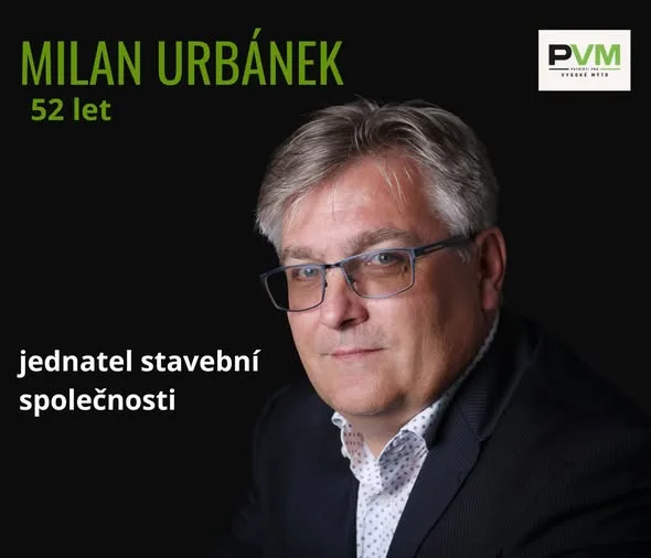 Kartička kandidáta Milan Urbánek od strany PATRIOTI pro VM