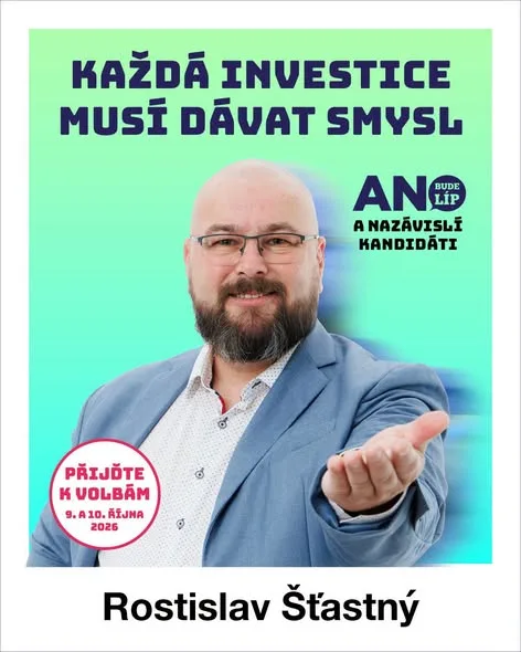 Kartička kandidáta Rostislav Šťastný od strany ANO 2011 a nezávislí kandidáti