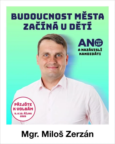 Kartička kandidáta Mgr. Miloš Zerzán od strany ANO 2011 a nezávislí kandidáti